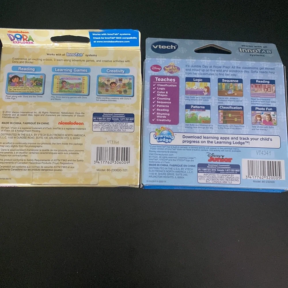 VTECH Innotab Dora the explorer and Sofía the first/ ages 3-6